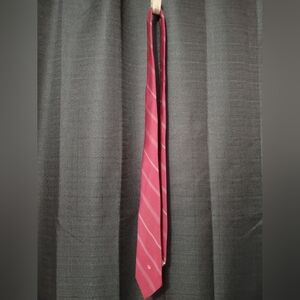 Vintage Christian Dior maroon blue and white striped mens tie